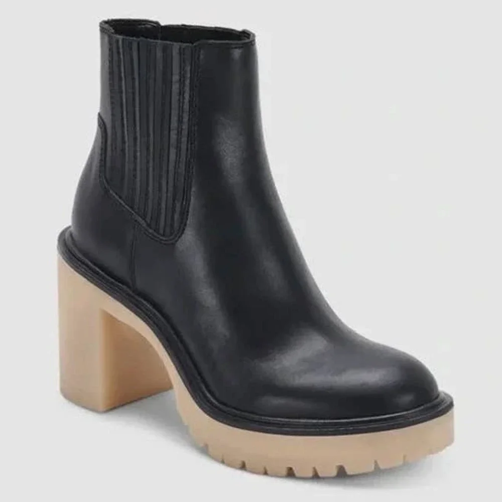 Dolce Vita Caster H2O Booties in Black Leather Anthropologie